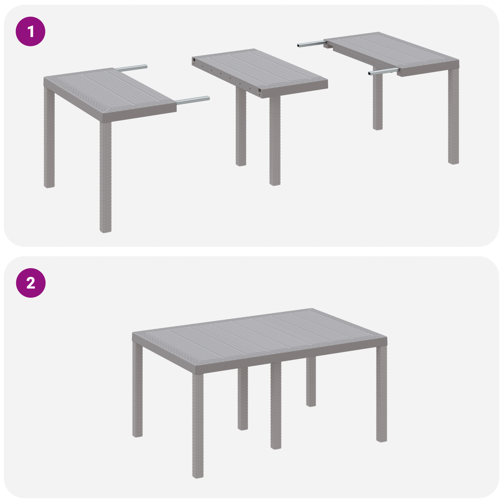 Hage Spisegruppe 5 pcs Lysegrå Polt rattan