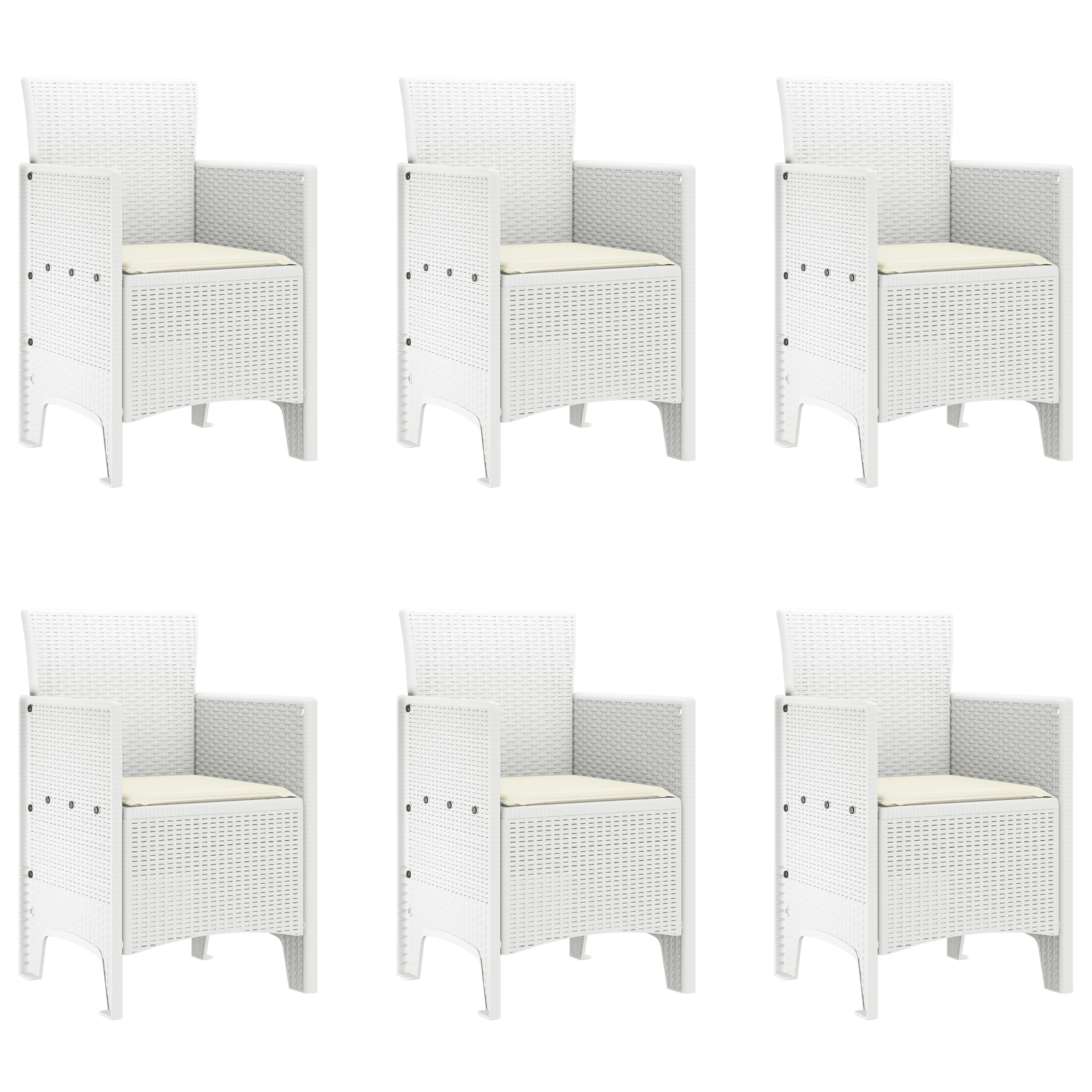 Hage Spisegruppe 7 pcs Hvit Polt rattan