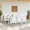 Hage Spisegruppe 7 pcs Hvit Polt rattan