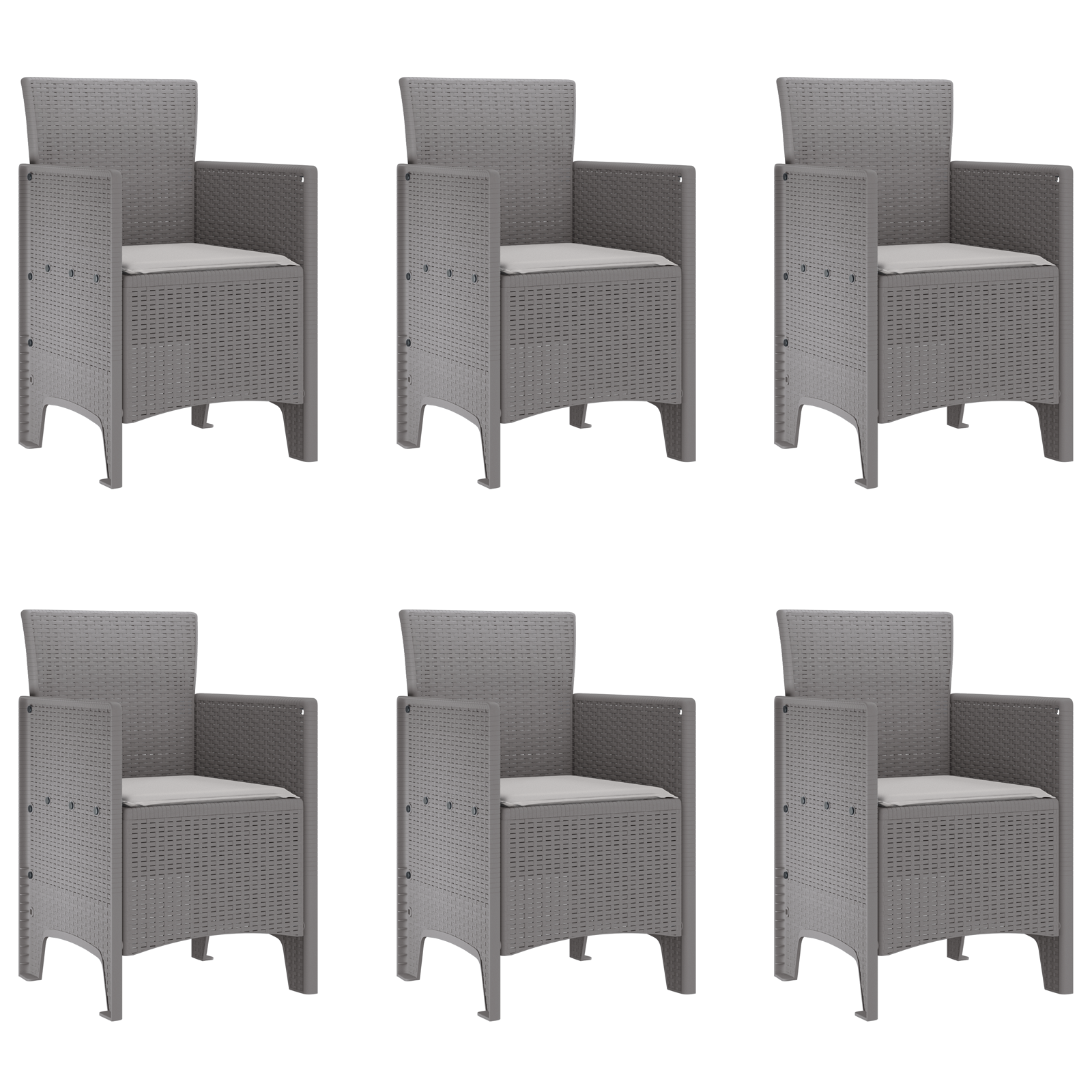Hage Spisegruppe 7 pcs Lysegrå Polt rattan