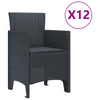 Hage Spisegruppe 13 pcs Antrasitt Polt rattan