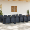 Hage Spisegruppe 13 pcs Antrasitt Polt rattan