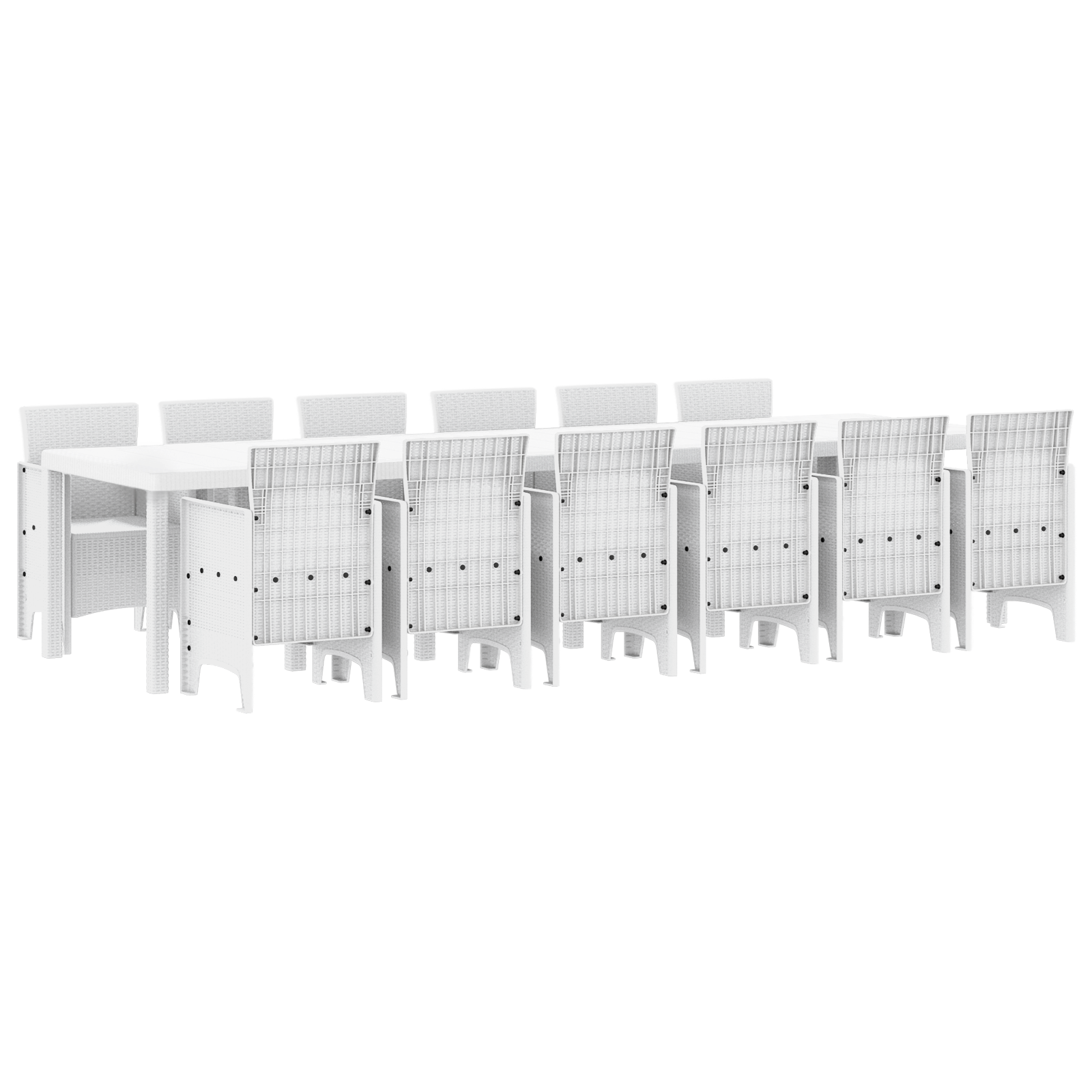 Hage Spisegruppe 13 pcs Hvit Polt rattan