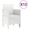 Hage Spisegruppe 13 pcs Hvit Polt rattan