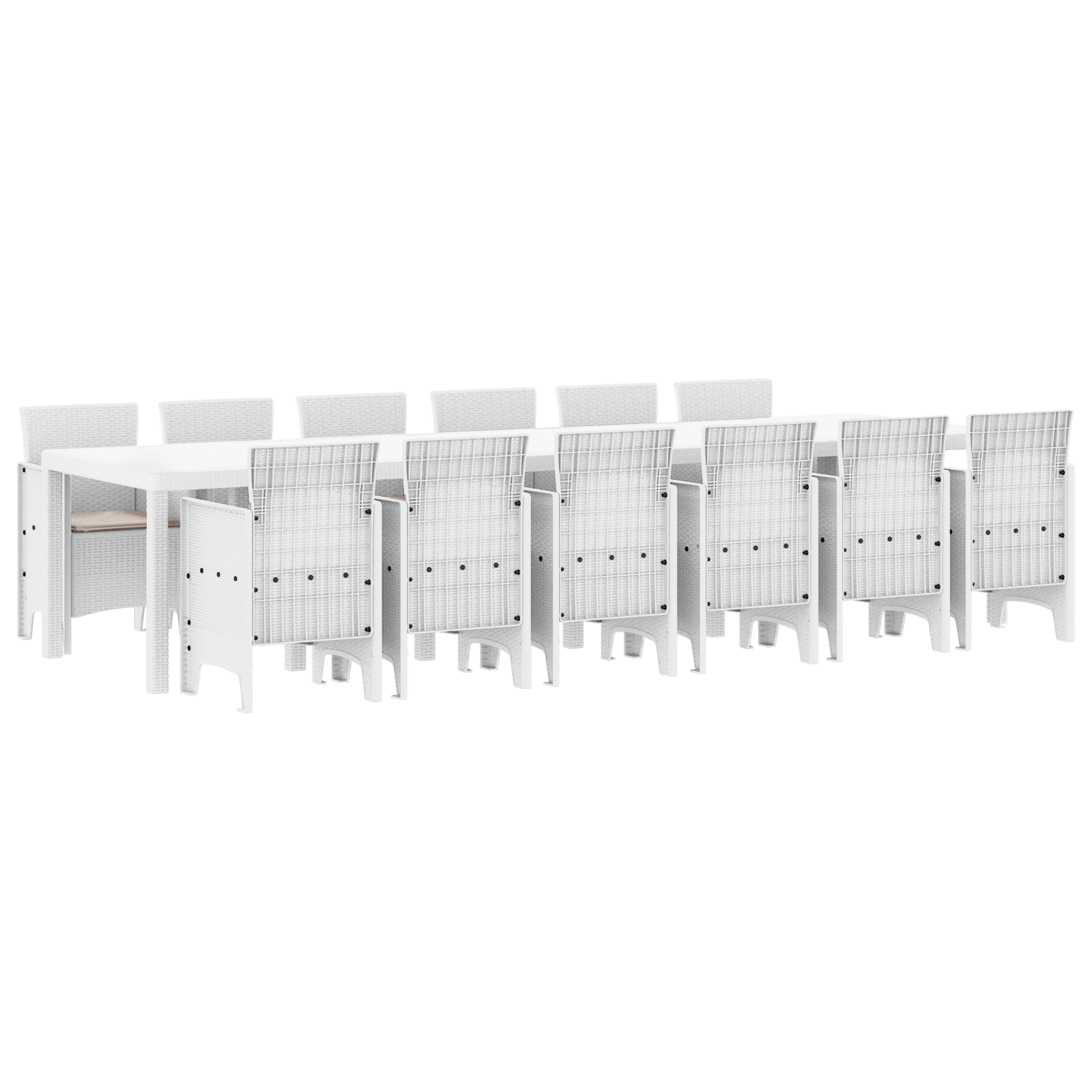 Hage Spisegruppe 13 pcs Hvit Polt rattan