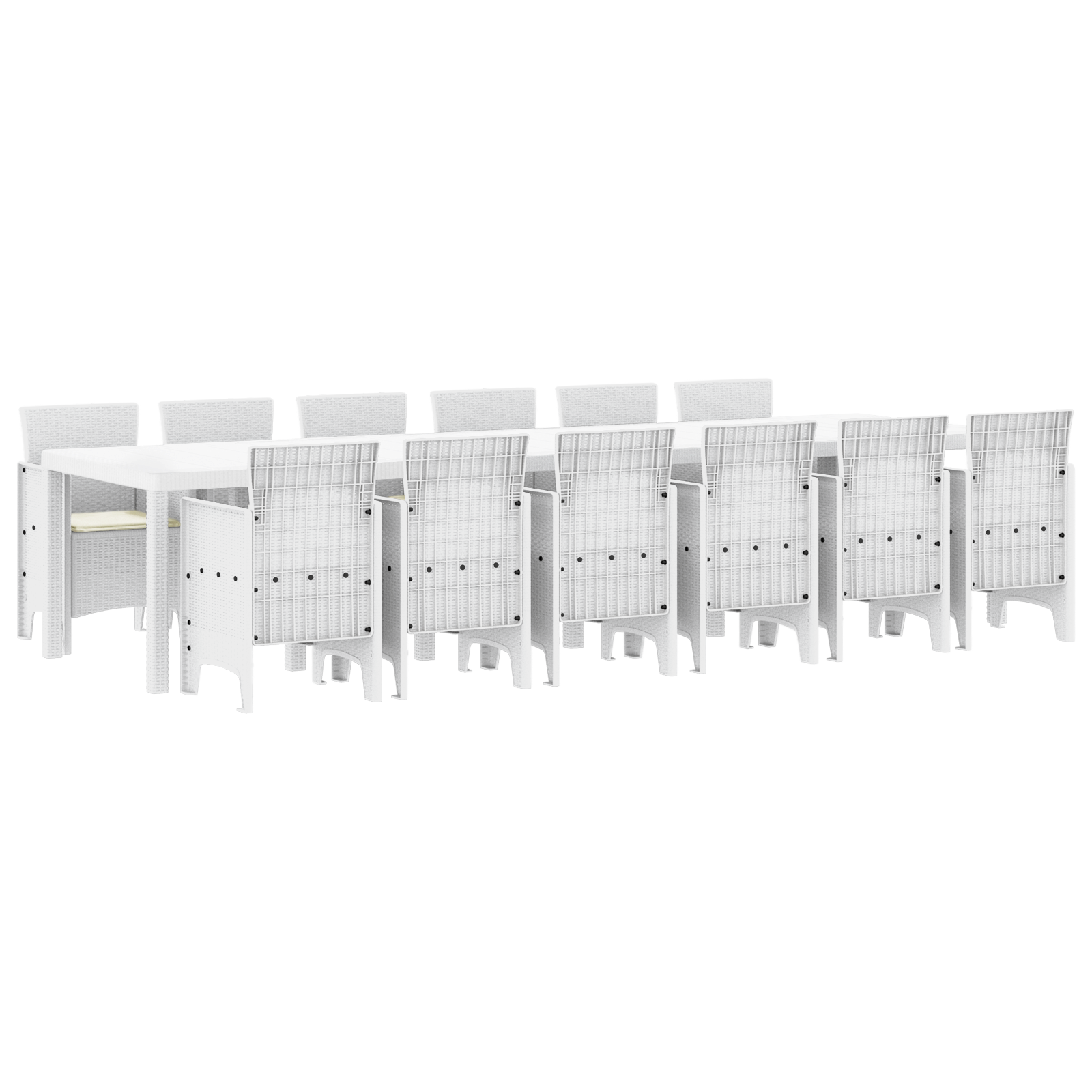 Hage Spisegruppe 13 pcs Hvit Polt rattan