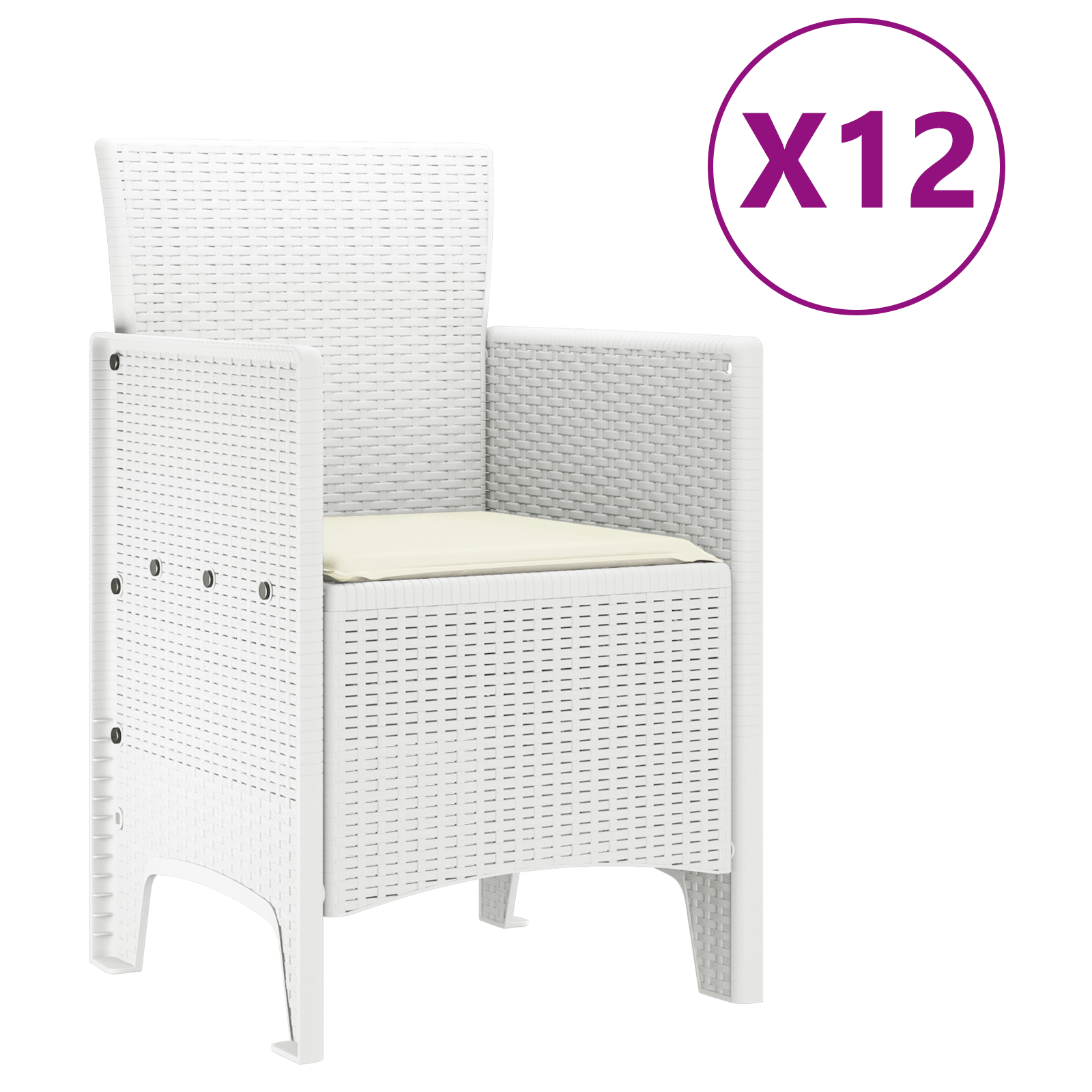 Hage Spisegruppe 13 pcs Hvit Polt rattan