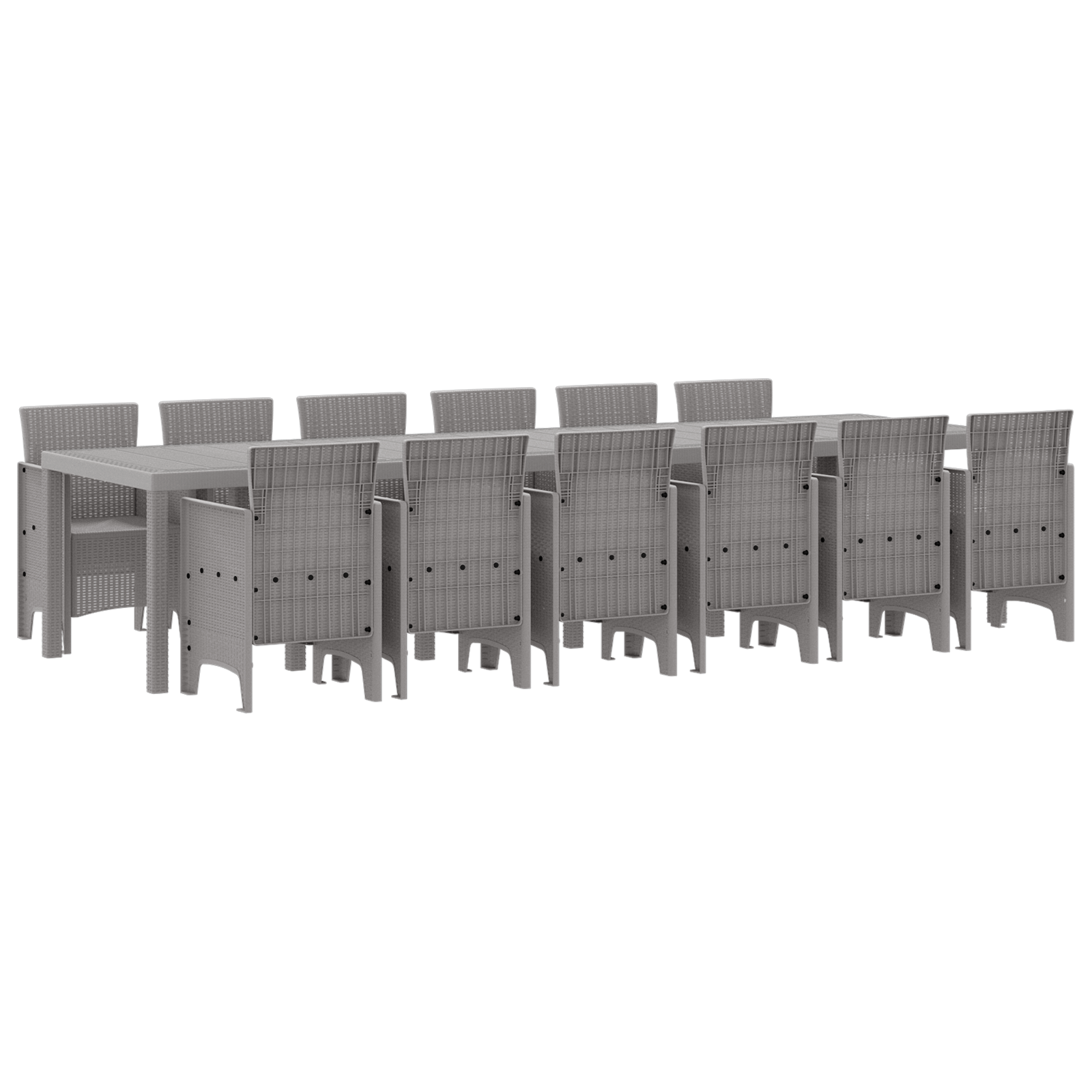 Hage Spisegruppe 13 pcs Lysegrå Polt rattan