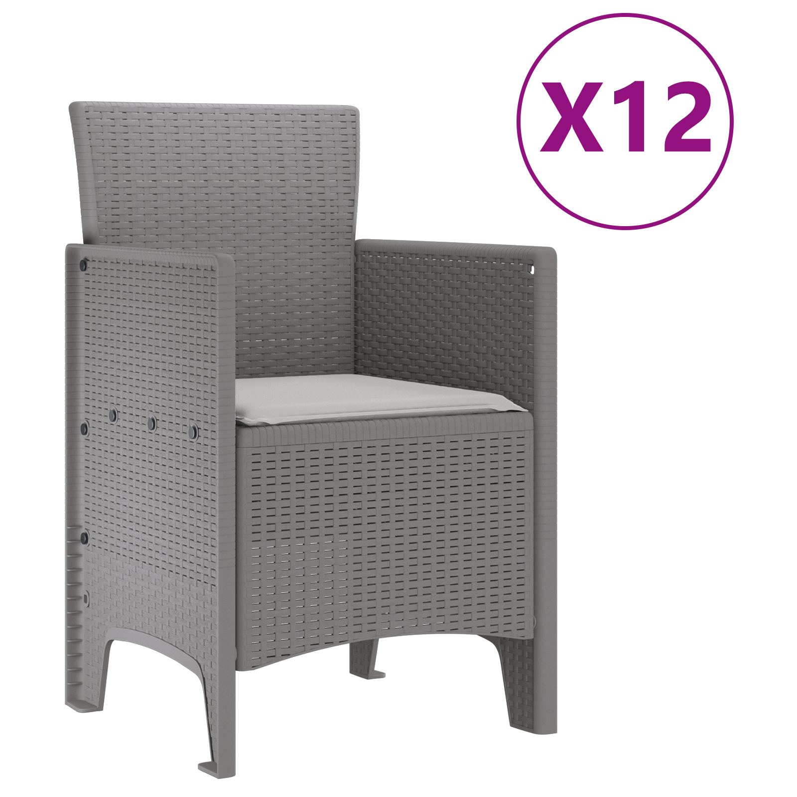 Hage Spisegruppe 13 pcs Lysegrå Polt rattan