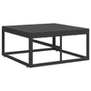 Hagesofa Set med pute 3 pcs Svart Aluminium
