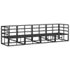 Hagesofa Set med pute 4 pcs Svart Aluminium