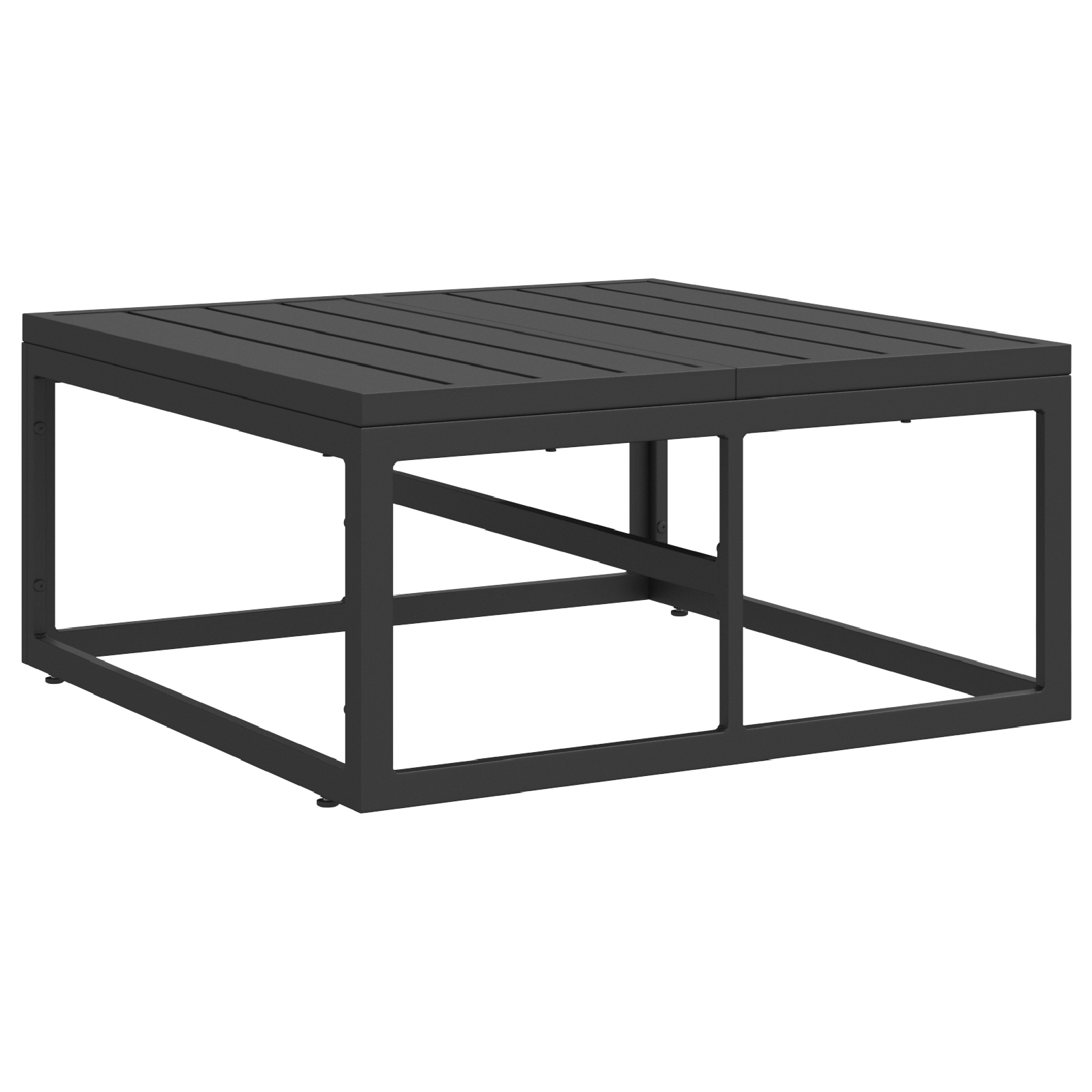 Hagesofa Set med pute 5 pcs Svart Aluminium