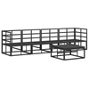 Hagesofa Set med pute 5 pcs Svart Aluminium