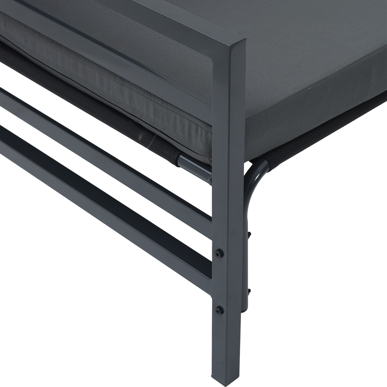 Hagesofa Set med pute 6 pcs Antrasitt Stål & stoff