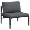 Hagesofa Set med pute 6 pcs Antrasitt Stål & stoff