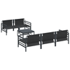 Hagesofa Set med pute 6 pcs Antrasitt Stål & stoff