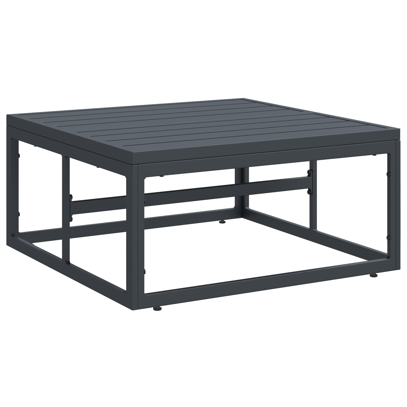 Hagesofa Set med pute 7 pcs Antrasittgrå Stål & Stoff