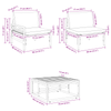 Hagesofa Set med pute 8 pcs Antrasittgrå Stål & Stoff