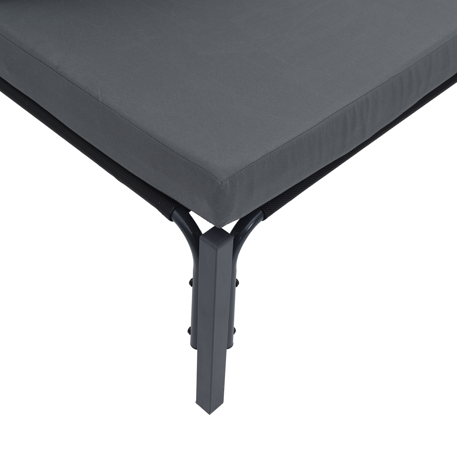 Hagesofa Set med pute 9 pcs Antrasitt Stål & stoff