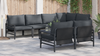 Hagesofa Set med pute 7 pcs Antrasitt Stål & stoff