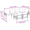Hagesofa Set med pute 7 pcs Antrasitt Stål & stoff