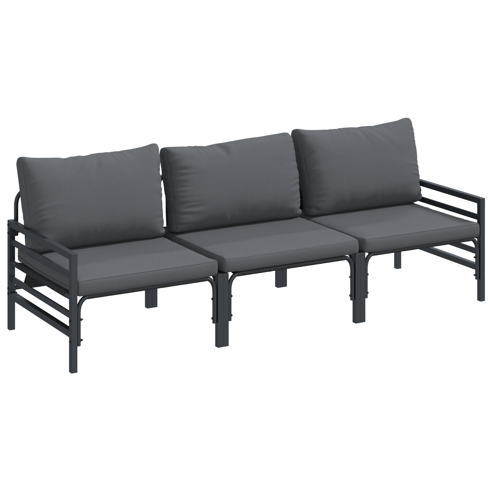 Hagesofa Set Antrasitt Stål