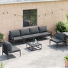 Hagesofa Set Antrasittgrå Stål