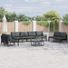 Hagesofa Set med pute 8 pcs Svart Stål