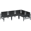 Hagesofa Set med pute 4 pcs Antrasitt Stål