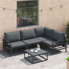 Hagesofa Set med pute 6 pcs Antrasitt Stål