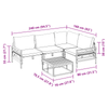Hagesofa Set med pute 6 pcs Antrasitt Stål