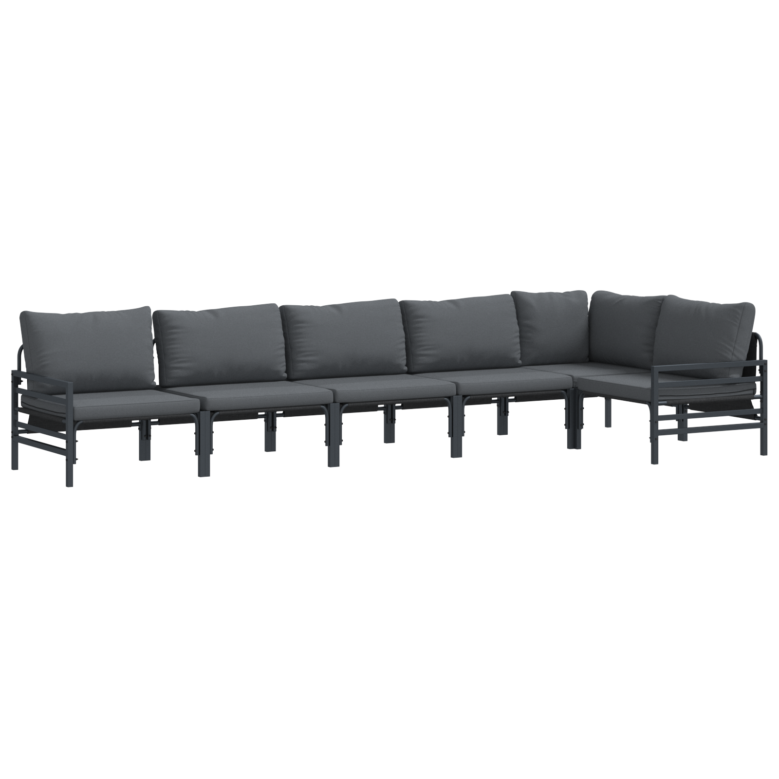 Hagesofa Set Antrasitt Stål