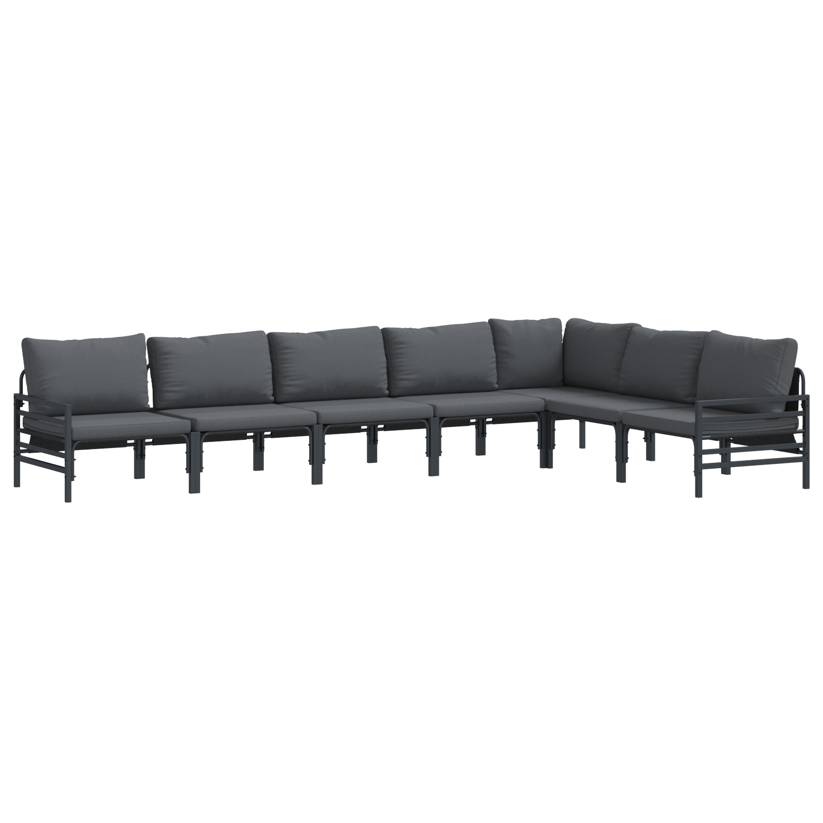 Hagesofa Set Antrasitt Stål