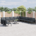 Hagesofa Set med pute 11 pcs Svart Stål