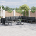 Hagesofa Set med pute 9 pcs Svart Stål