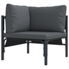Hagesofa Set Antrasittgrå Stål