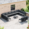Hagesofa Set Antrasittgrå Stål