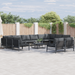 Hagesofa Set med pute 13 pcs Svart Stål