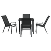 Hage Spisegruppe 5 pcs Svart Textilene og stål