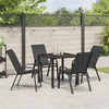 Hage Spisegruppe 5 pcs Svart Textilene og stål