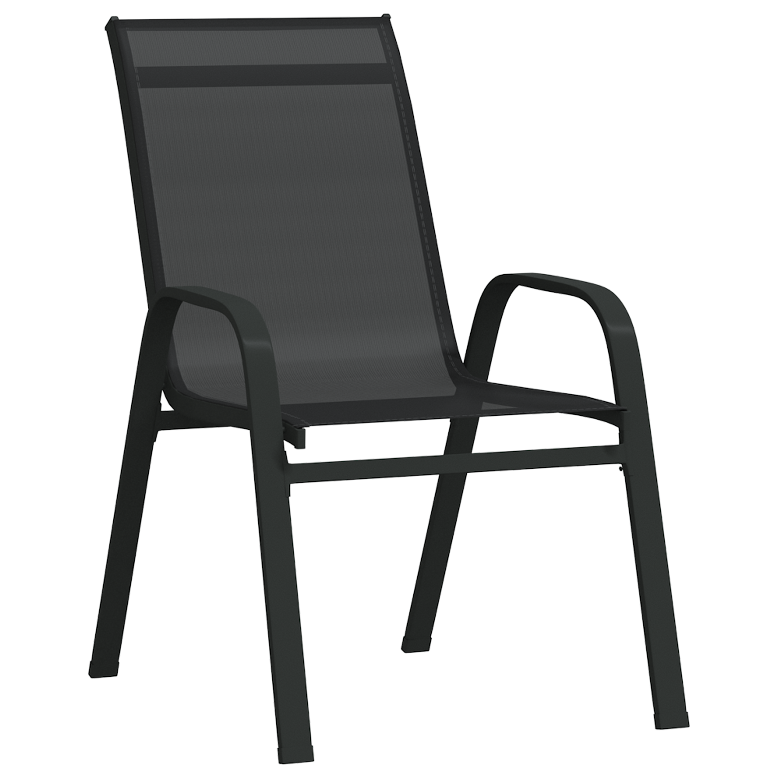 Hage Spisegruppe 5 pcs Svart Textilene og stål