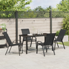 Hage Spisegruppe 5 pcs Svart Textilene og stål