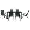 Hage Spisegruppe 7 pcs Svart Textilene og stål