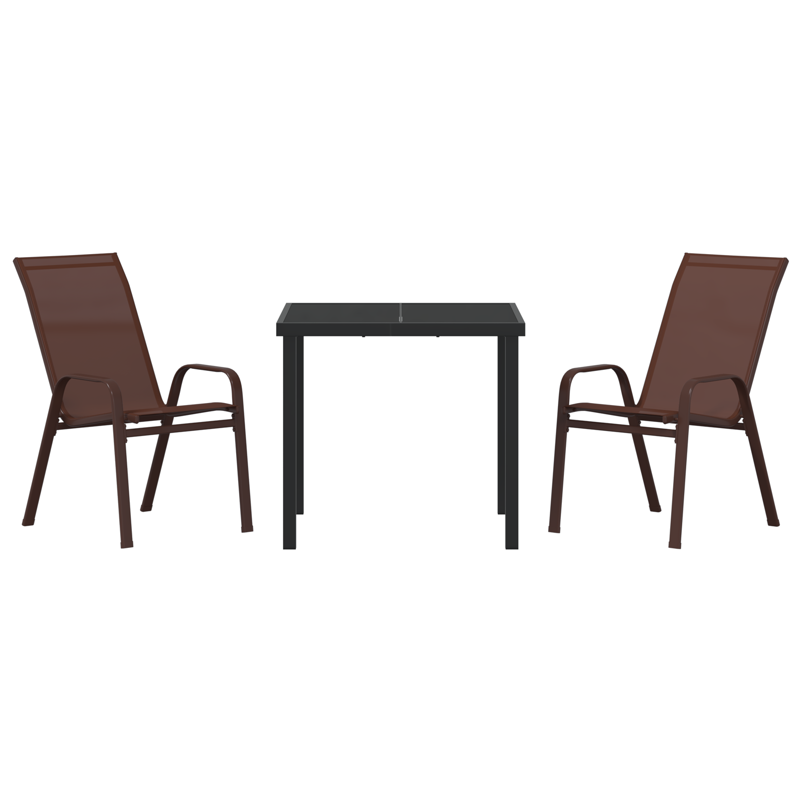Hage Spisegruppe 3 pcs Brun Textilene og stål
