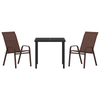 Hage Spisegruppe 3 pcs Brun Textilene og stål