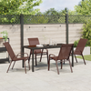 Hage Spisegruppe 5 pcs Brun Textilene og stål