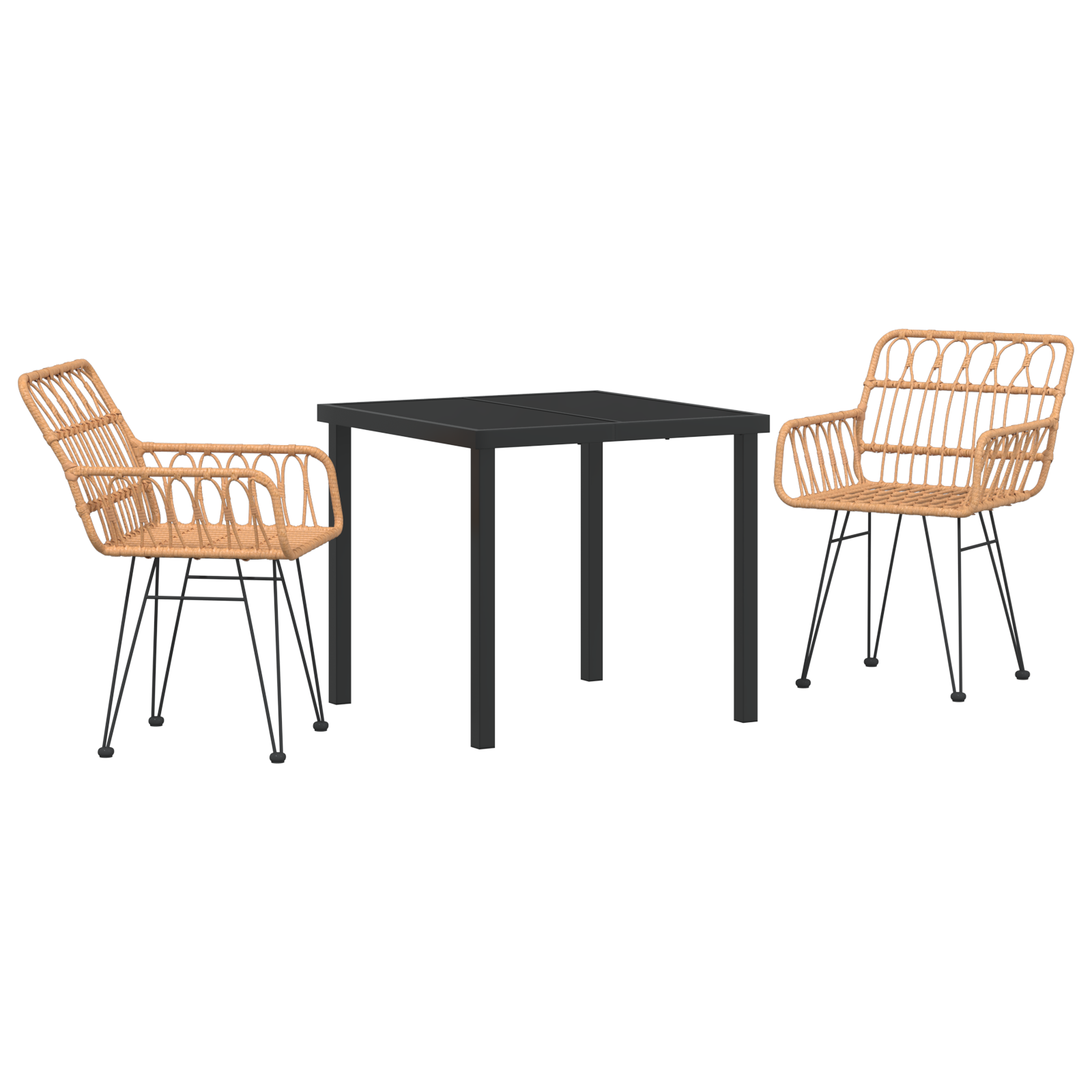 Hage Spisegruppe 3 pcs Brun Poly rattan