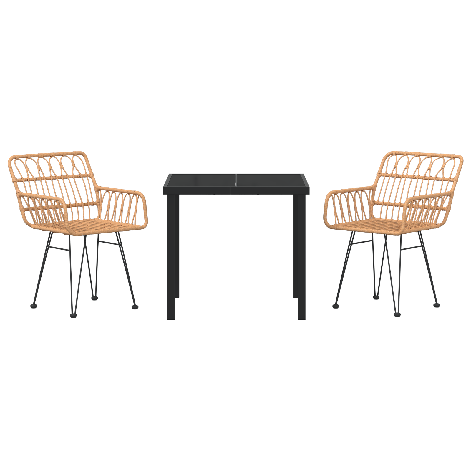 Hage Spisegruppe 3 pcs Brun Poly rattan