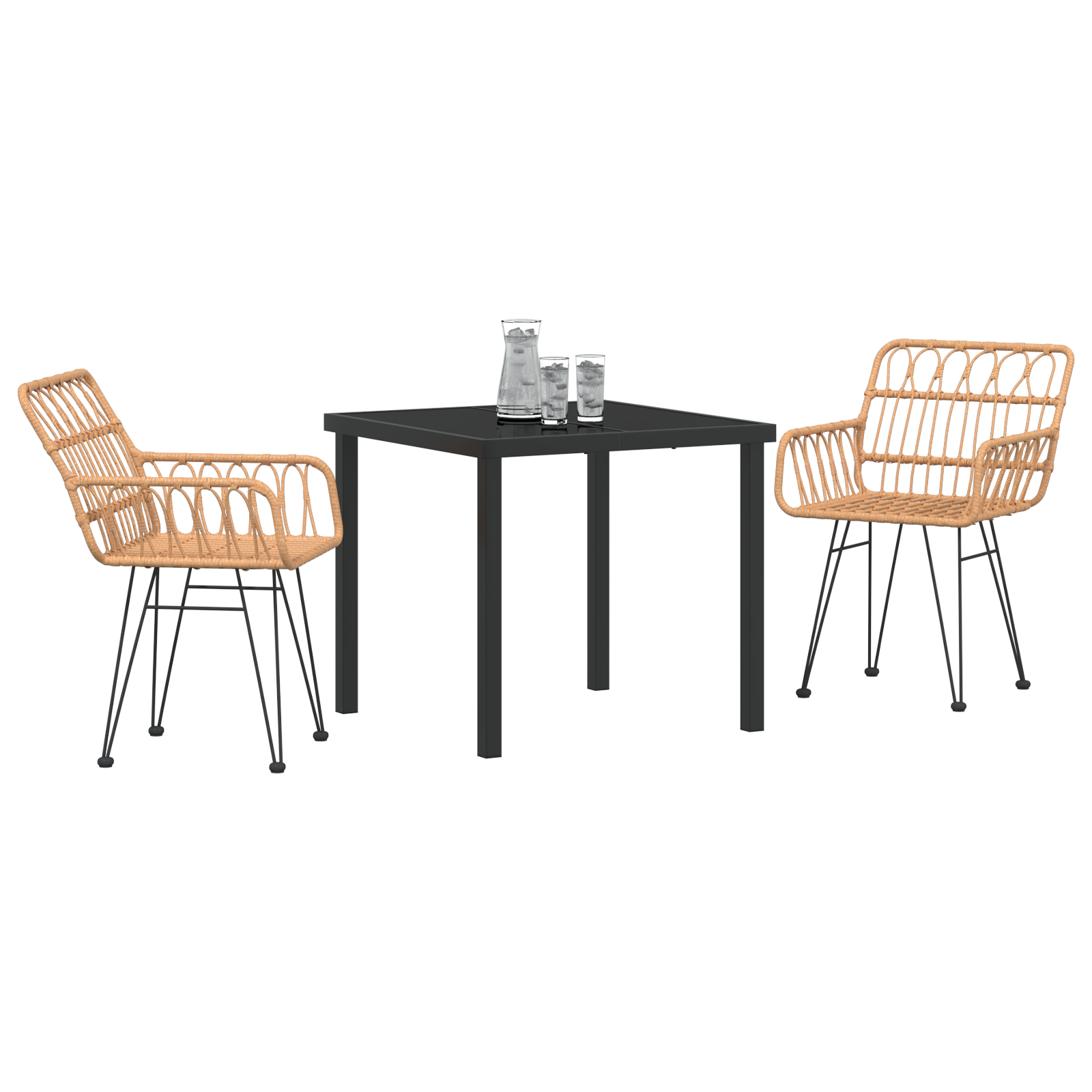 Hage Spisegruppe 3 pcs Brun Poly rattan