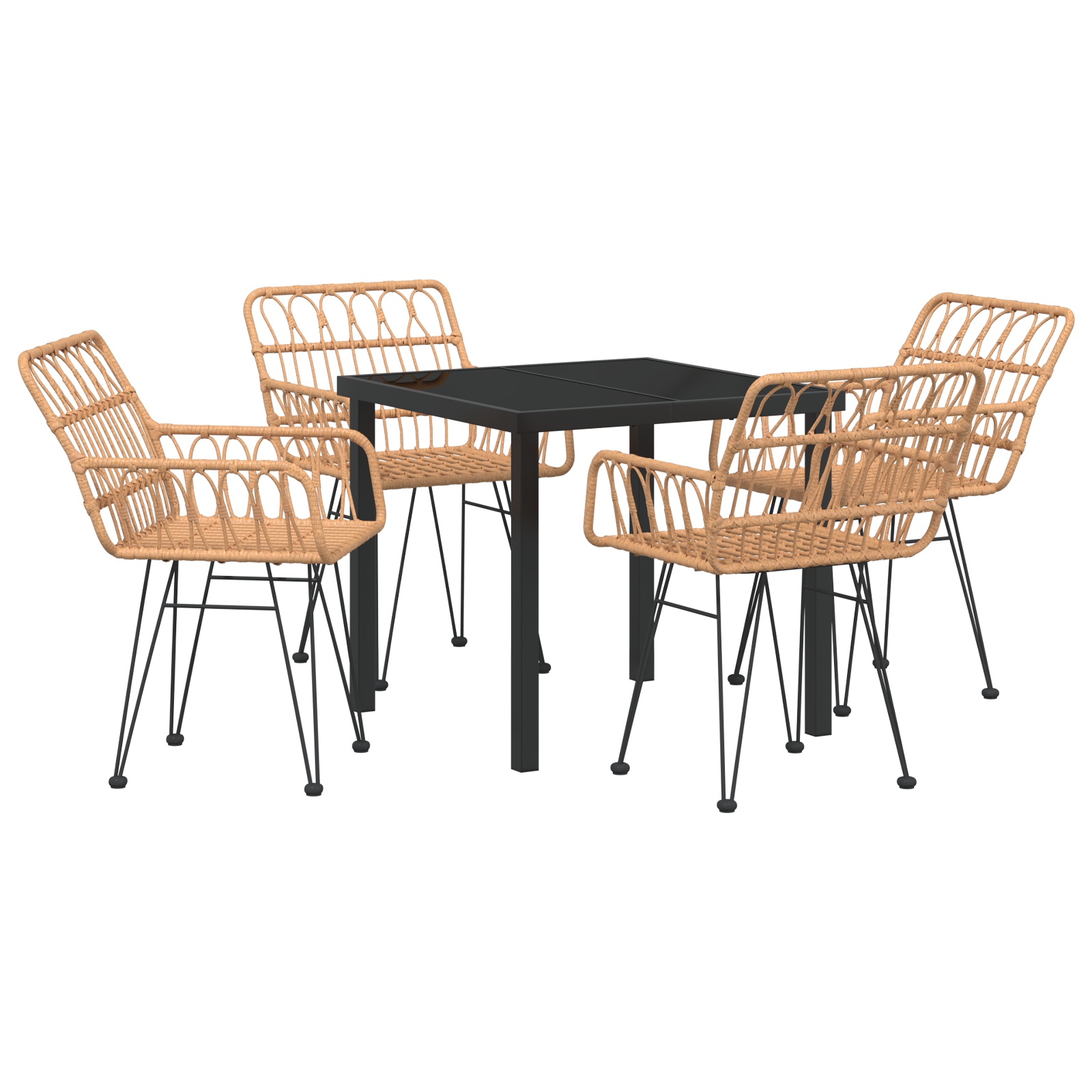 Hage Spisegruppe 5 pcs Brun Poly rattan